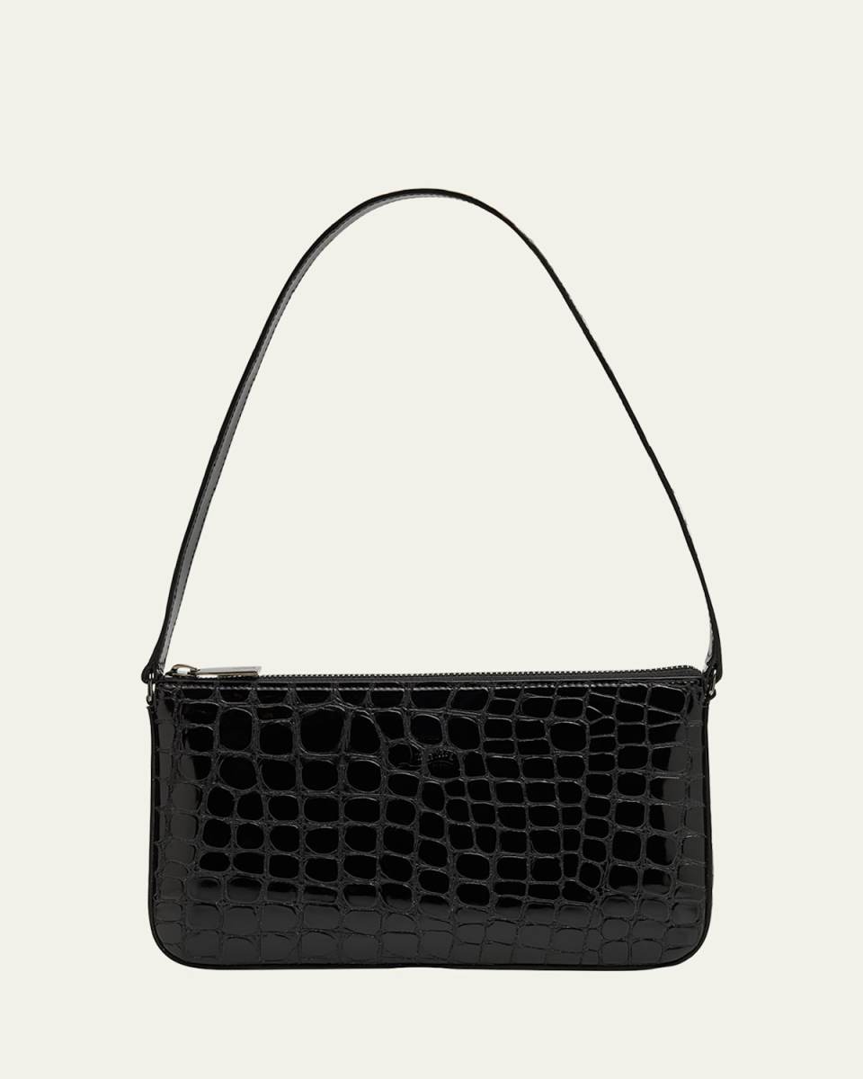 Loubila Alligator-Embossed Leather Shoulder Bag